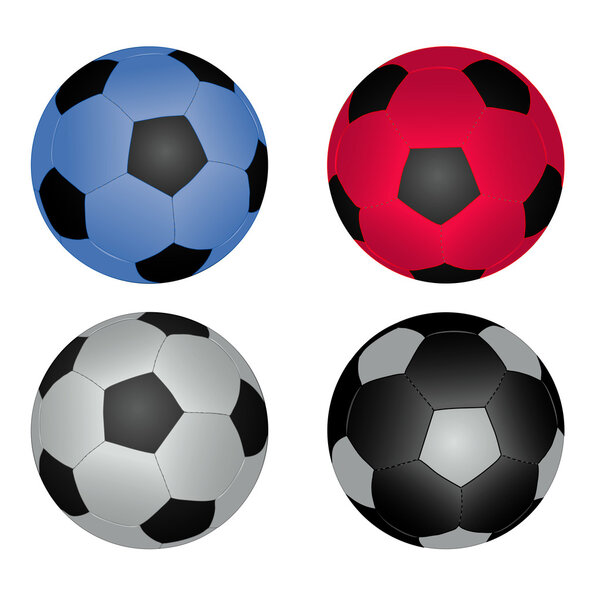 Векторная иллюстрация с футбольными мячами
