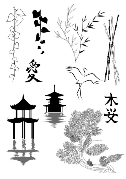 Éléments vectoriels japonais — Image vectorielle