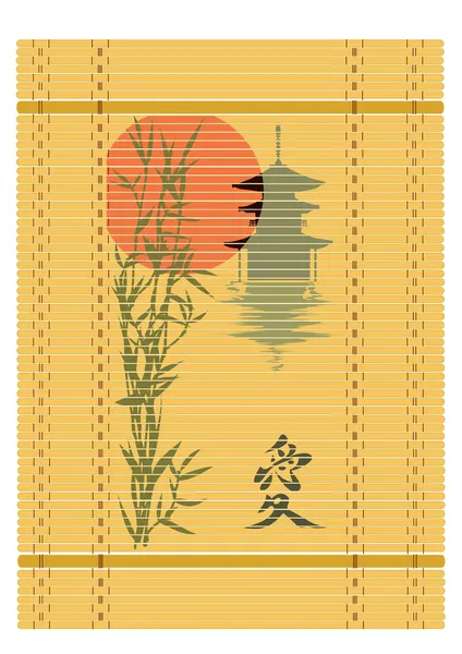 ベクトル日本の竹マット — ストックベクタ