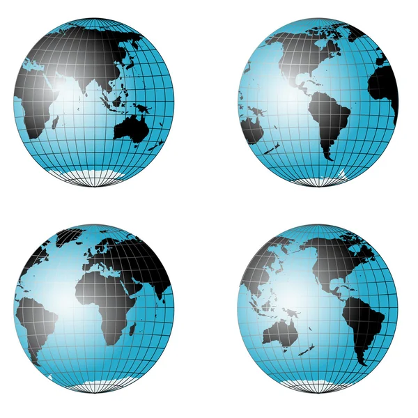 Illustrazione vettoriale con globi — Vettoriale Stock