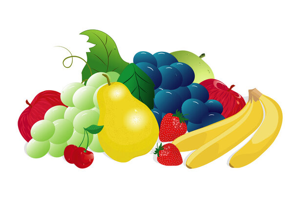 Vector illustration with fruits