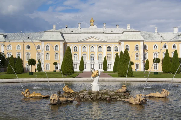 Il palazzo e la fontana, Peterhof — Foto Stock