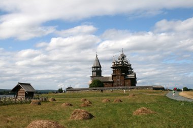 Old wooden church on Kizhi island clipart