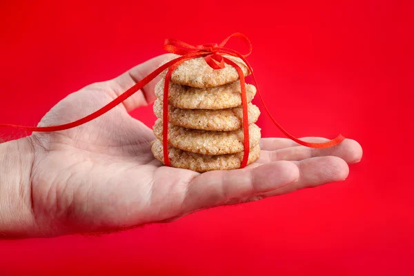 Christmas gift - gingerbread cookies — Stock Photo, Image