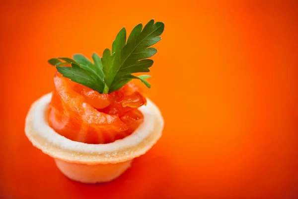 Canape with salmon fish — Stock Photo, Image