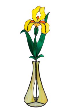 Stained glass flower isolated clipart