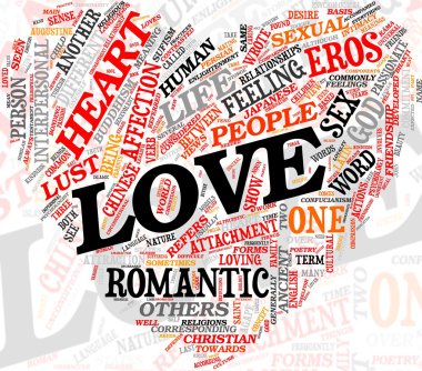 Love concept in tag cloud clipart