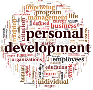 Personal development in tag cloud clipart