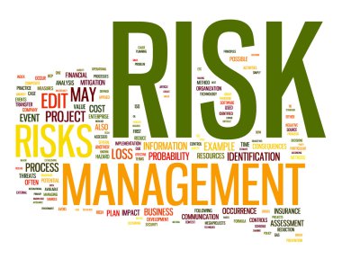 Risk management in tag cloud clipart