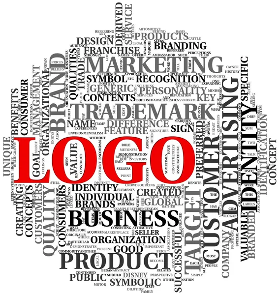 Logotypen med orden i taggmoln — Stockfoto