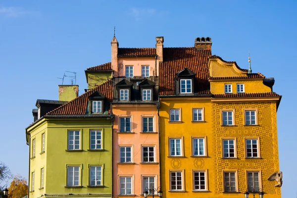 stock image Colorful buildings in Old Town. Warsaw