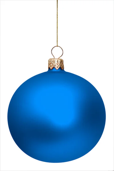 Niebieski piłka Boże Narodzenie na białym tle — Zdjęcie stockowe