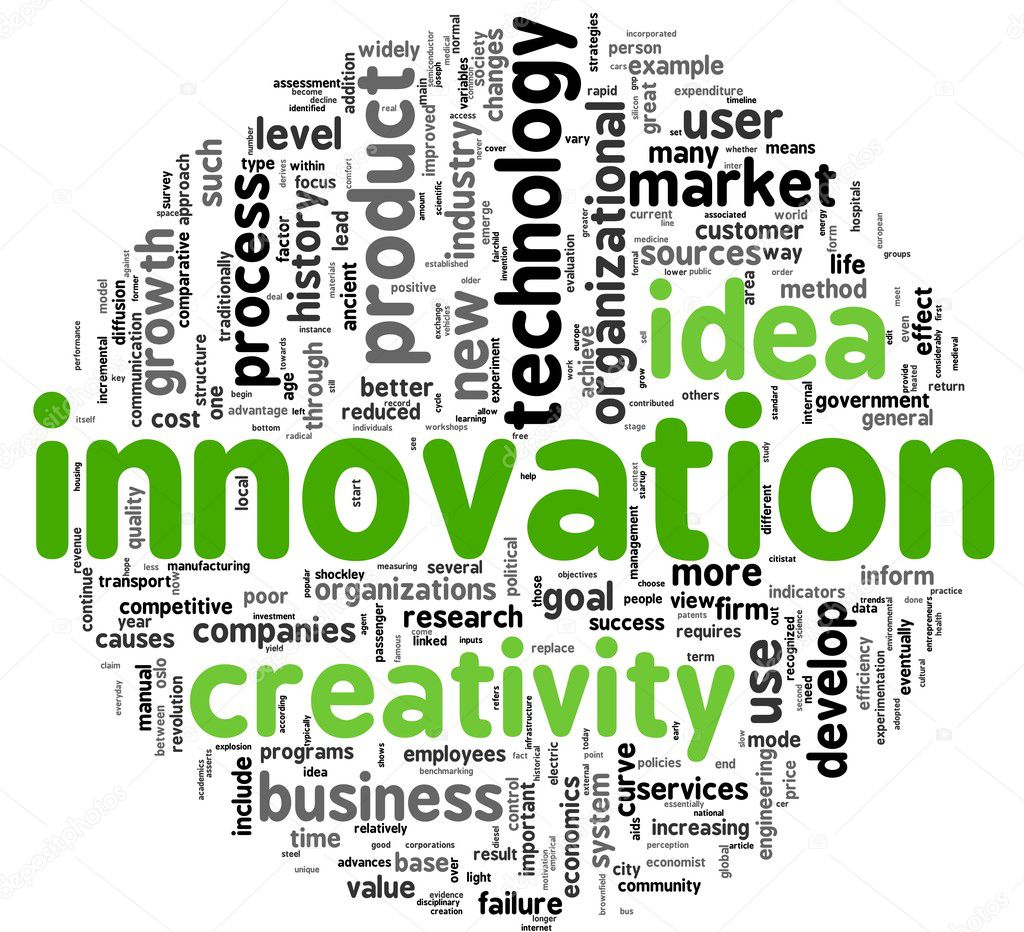 Innovation concept words in tag cloud