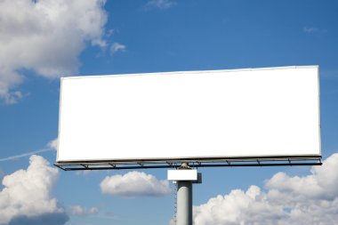 Blank billboard on blue sky clipart