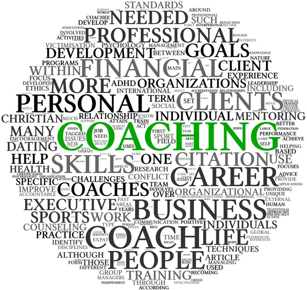 Coaching concept in tag cloud — Stockfoto
