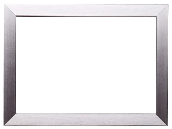 Silver frame isolated on white — Stok fotoğraf