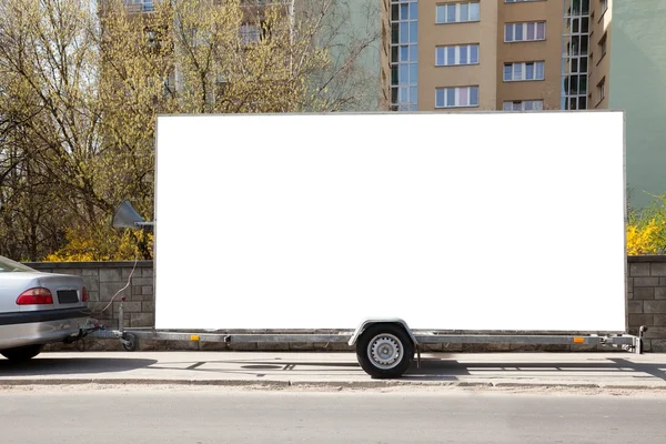 Blank billboard car trailer — Stockfoto