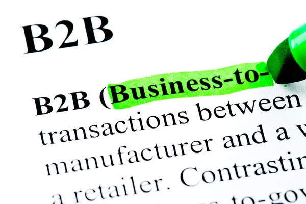 B2B Business to business definition highlighted — Stockfoto