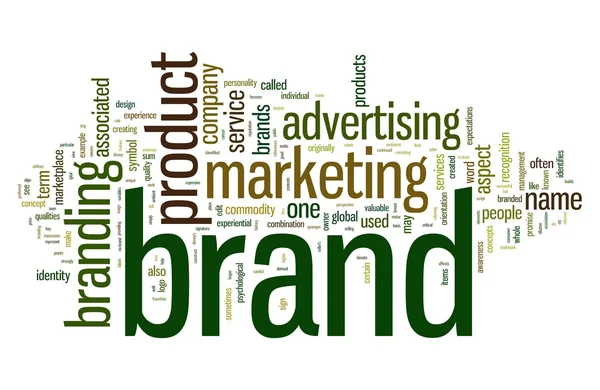 Palavras relacionadas com a marca na nuvem de etiquetas — Fotografia de Stock