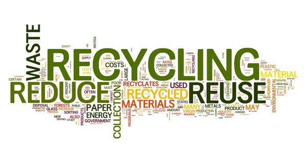 stock image Recycling in word tag cloud