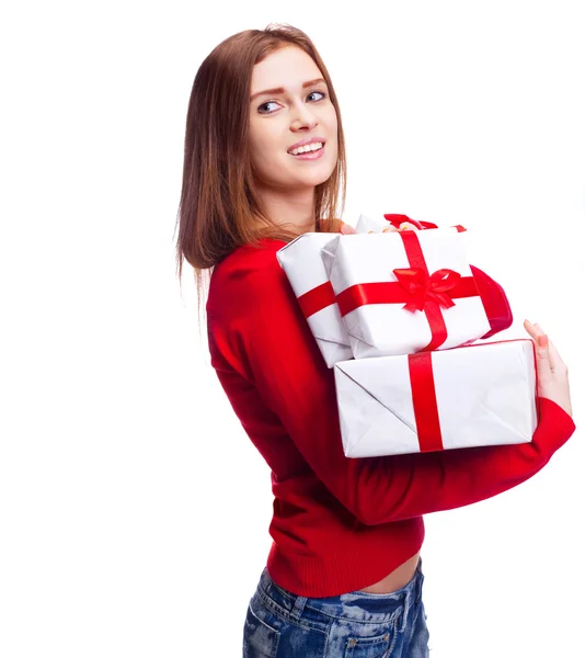 Woman with presents — Stock Photo, Image
