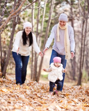 Family in the park clipart