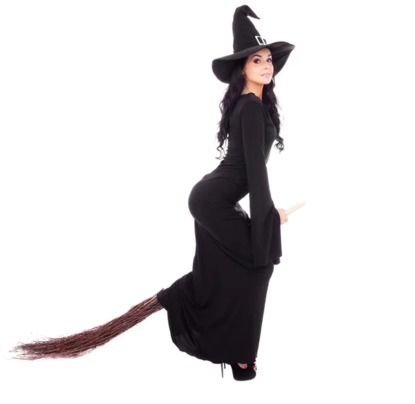 Ведьма с метлой — стоковое фото
