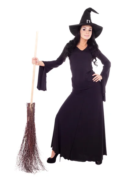 Ведьма с метлой — стоковое фото