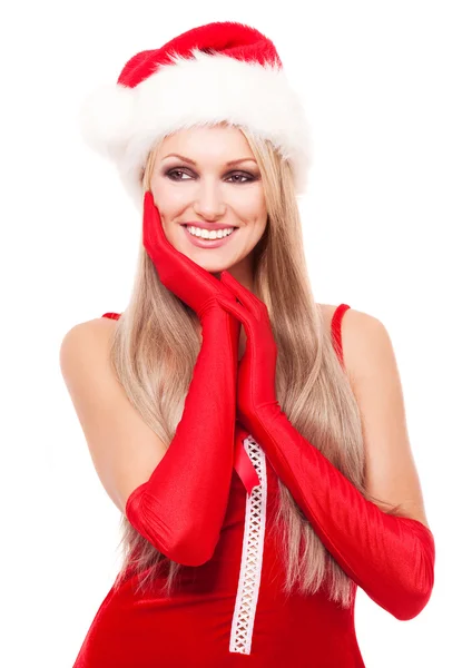 Woman dressed as Santa — Stock Photo, Image