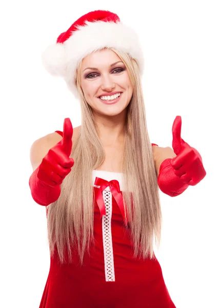 Frau als Weihnachtsmann verkleidet — Stockfoto