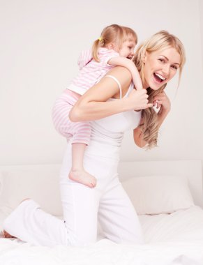 Mother and daughter clipart