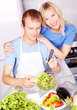 Couple cooking clipart