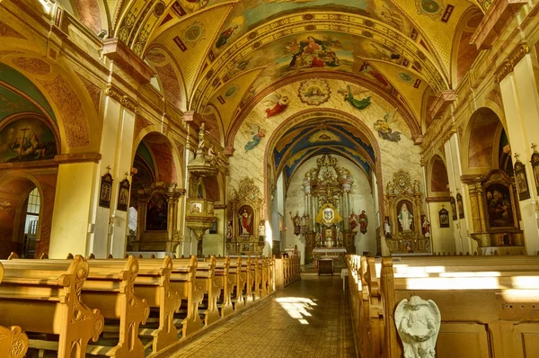 Zlaté Hory - farní kostel Nanebevzetí Panny Marie. Stock Kép