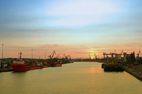 Port at sunset — Stock Photo, Image