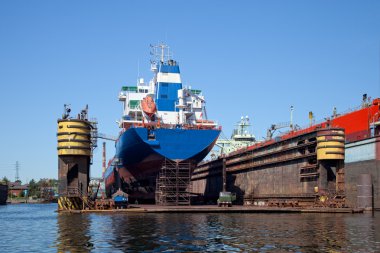 Ship in dry dock clipart