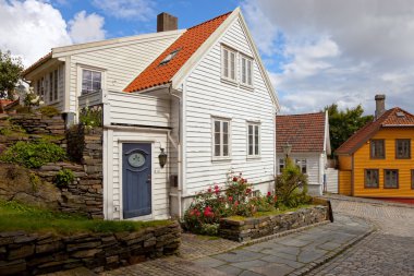 Wood houses in Norway clipart