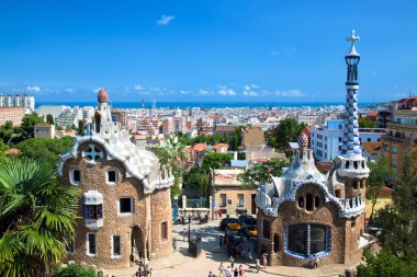 Park Guell, view on Barcelona, Spain clipart