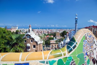 Park Guell, view on Barcelona, Spain clipart