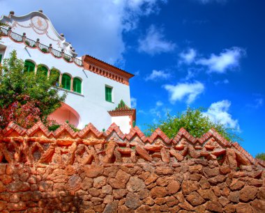 Architecture in Park Guell, Barcelona clipart