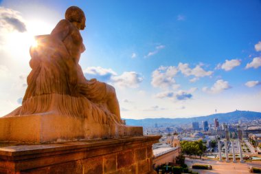 Barcelona view from Catalunya National Museum of Art clipart