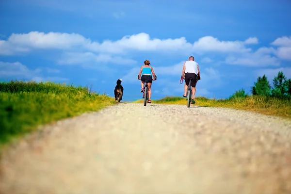 Olgun çift Bisiklet — Stok fotoğraf