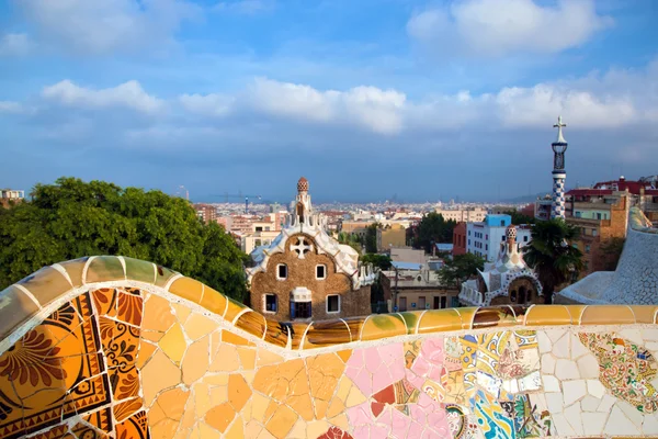 Park guell, widok w barcelona, Hiszpania — Zdjęcie stockowe