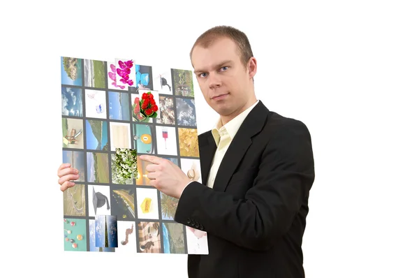 Man with multimedia tablet — Stock Photo, Image