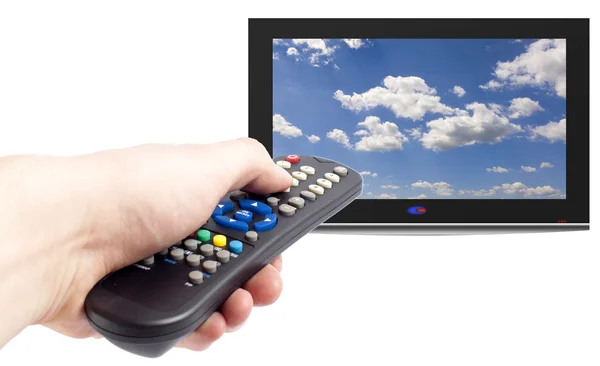 Controle remoto do aparelho de tv — Fotografia de Stock