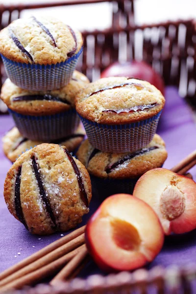 Muffiny se švestkami — Stock fotografie
