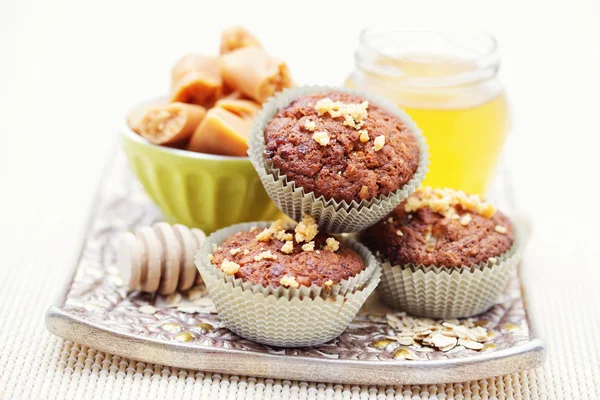 Muffins con plátano y caramelo — Foto de Stock