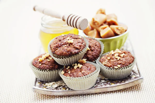 Muffin con banana e caramelle — Foto Stock