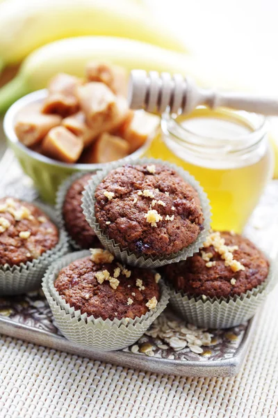 Muffins à la banane et au caramel — Photo