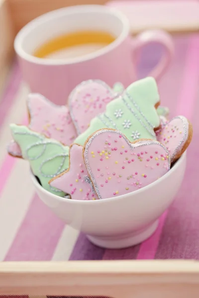 Tea with gingerbreads — Stock Photo, Image