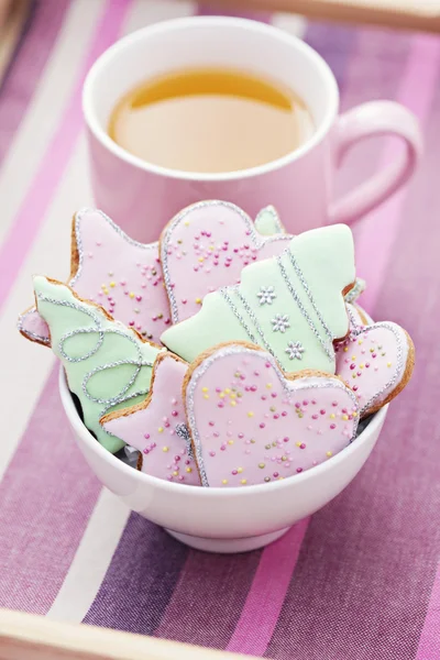 Tea with gingerbreads — Stock Photo, Image